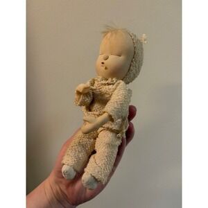 1959 Terry Cloth Doll Sleeping Baby Toy Vintage Collectible Japanese 7"